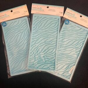 NIP Lot of 3 Celebrate It Blue Wave Embossing Silicone Mold